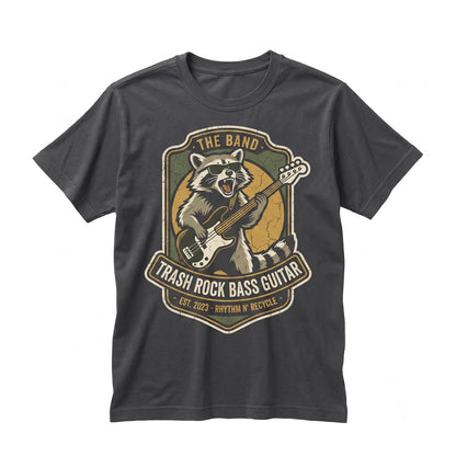 Vintage Raccoon Playing Guitar Graphic Funny Rock Music Lover Dad Mom Gift Apparel Unisex TShirt