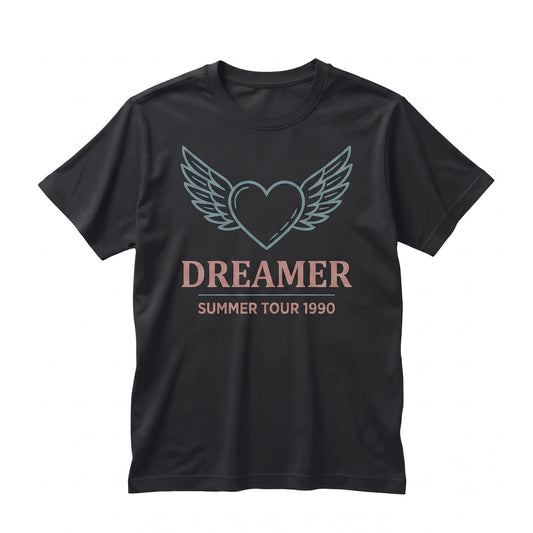 Vintage Dreamer Festival World Tour Concert Retro Heart Graphic Angel Unisex TShirt