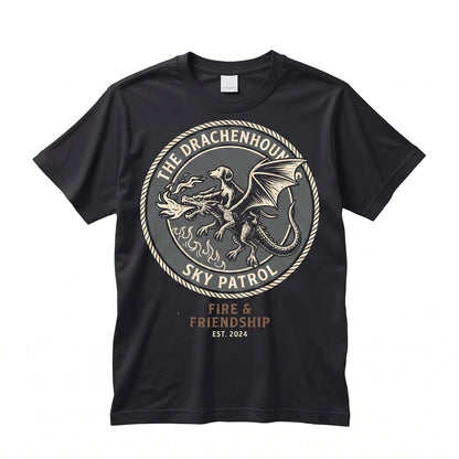 Dachshund Riding Medieval Dragon Vintage Graphic Funny Wiener Dog Animal Fantasy Unisex TShirt
