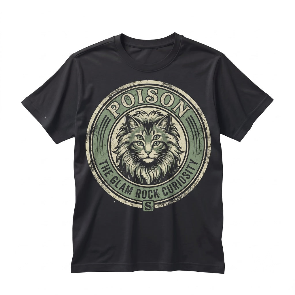 Vintage 80s Glam Metal Rock Band Graphic Black Cotton Short Sleeve Top for Men Women Casual Apparel Unisex TShirt