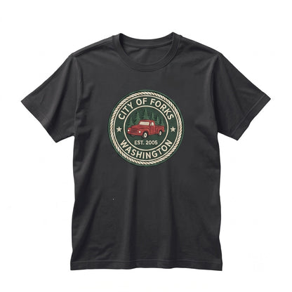 City of Forks Washington Embroidered Bella Truck Vintage Graphic Crewneck Pullover Unisex TShirt
