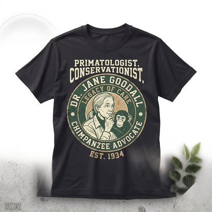 Jane Goodall Memorial Homage Retro 90s Vintage Chimpanzee Primatologist Graphic Tribute Unisex TShirt