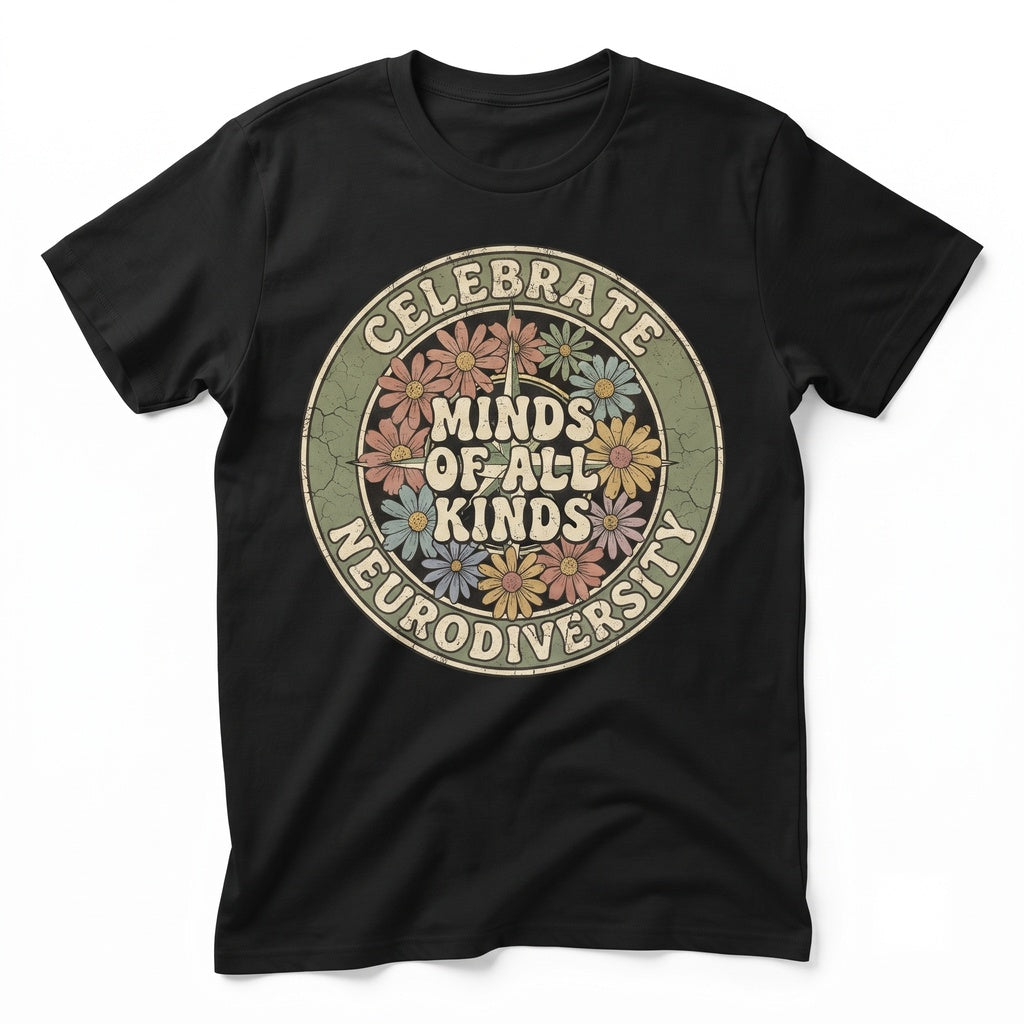 Celebrate Minds of All Kinds Neurodiversity Inclusive Back to School SPED Teacher Autism Graphic Apparel Unisex TShirt