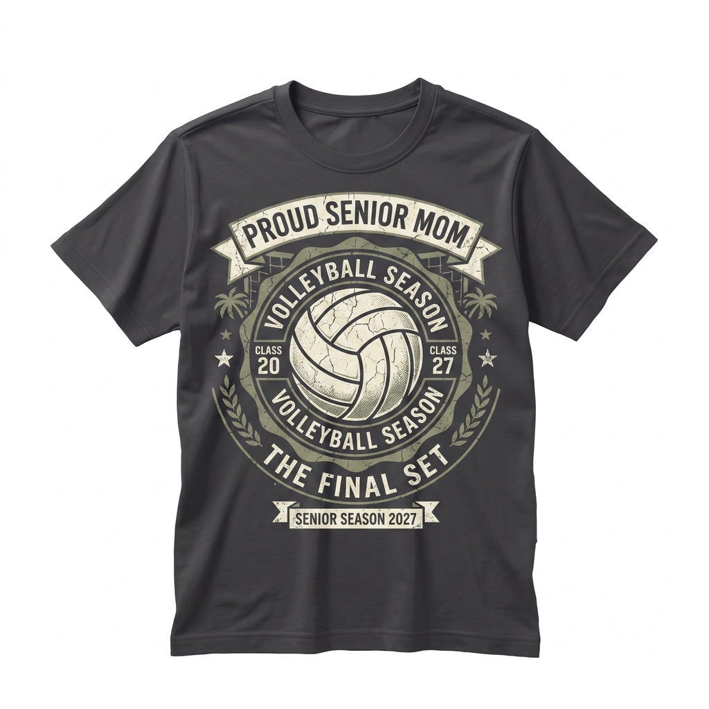 Senior Volleyball Mom Class Of 2027 Custom Name The Final Set Mother Gift Unisex TShirt
