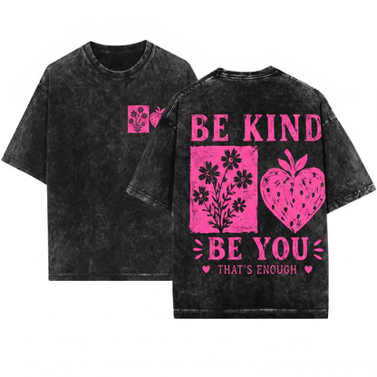 Kindness Floral Graphic Positive Teacher Self Acceptance Classroom Inspiration Gift Unisex Wash T-Shirt