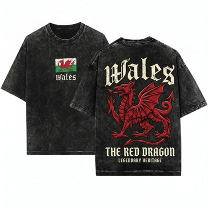 Patriotic Wales Flag Cymru National Welshman Gift Ideas Unisex Wash T-Shirt