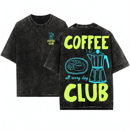 Retro Caffeinated Mama Coffee Club Lover Foodie Aesthetic Gift Unisex Wash T-Shirt
