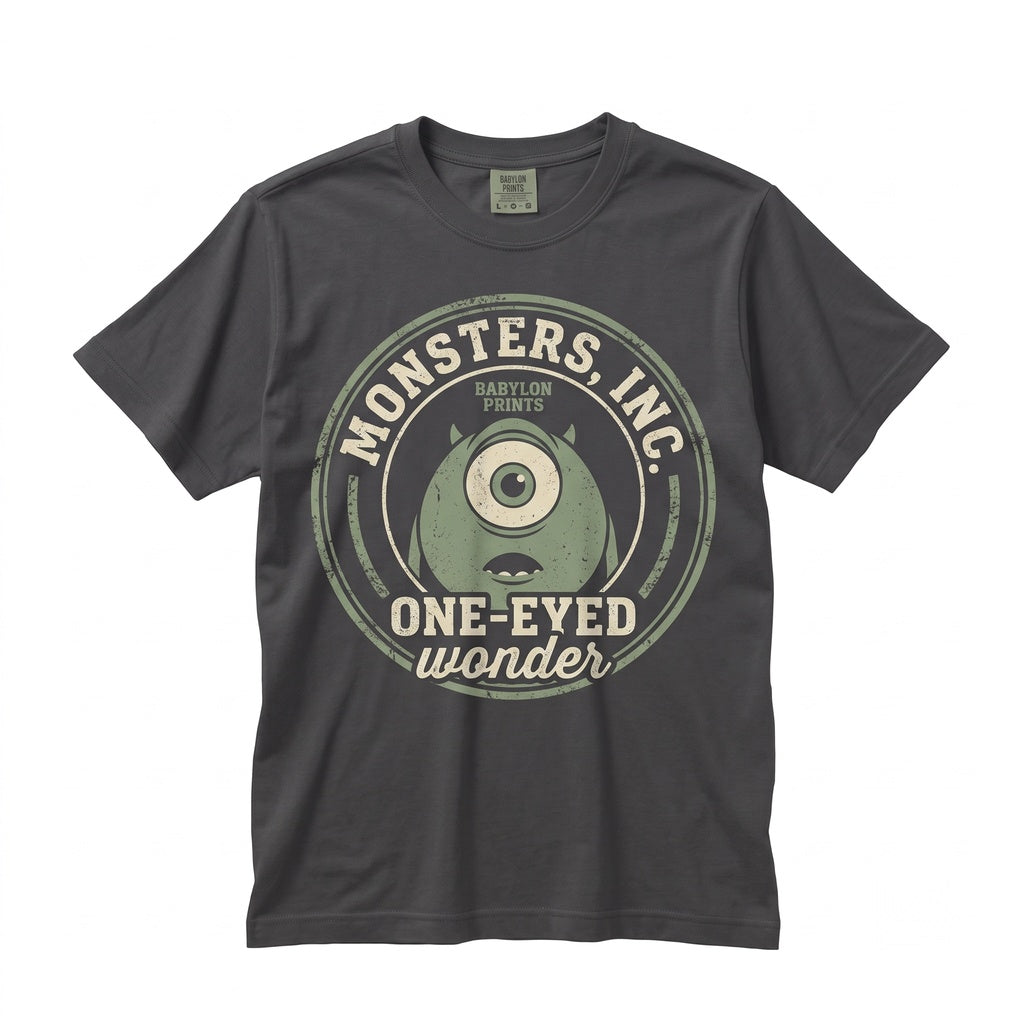 Vintage Mike Wazowski 2001 Funny Cartoon One-Eyed Monster Theme Park Vacation Graphic Unisex TShirt