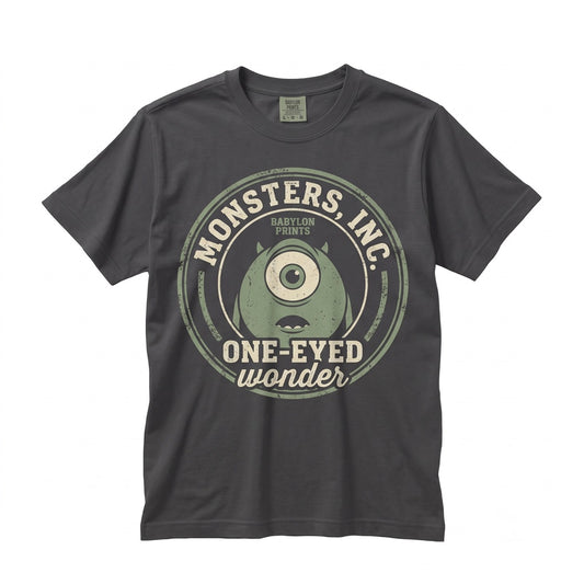 Vintage Mike Wazowski 2001 Funny Cartoon One-Eyed Monster Theme Park Vacation Graphic Unisex TShirt