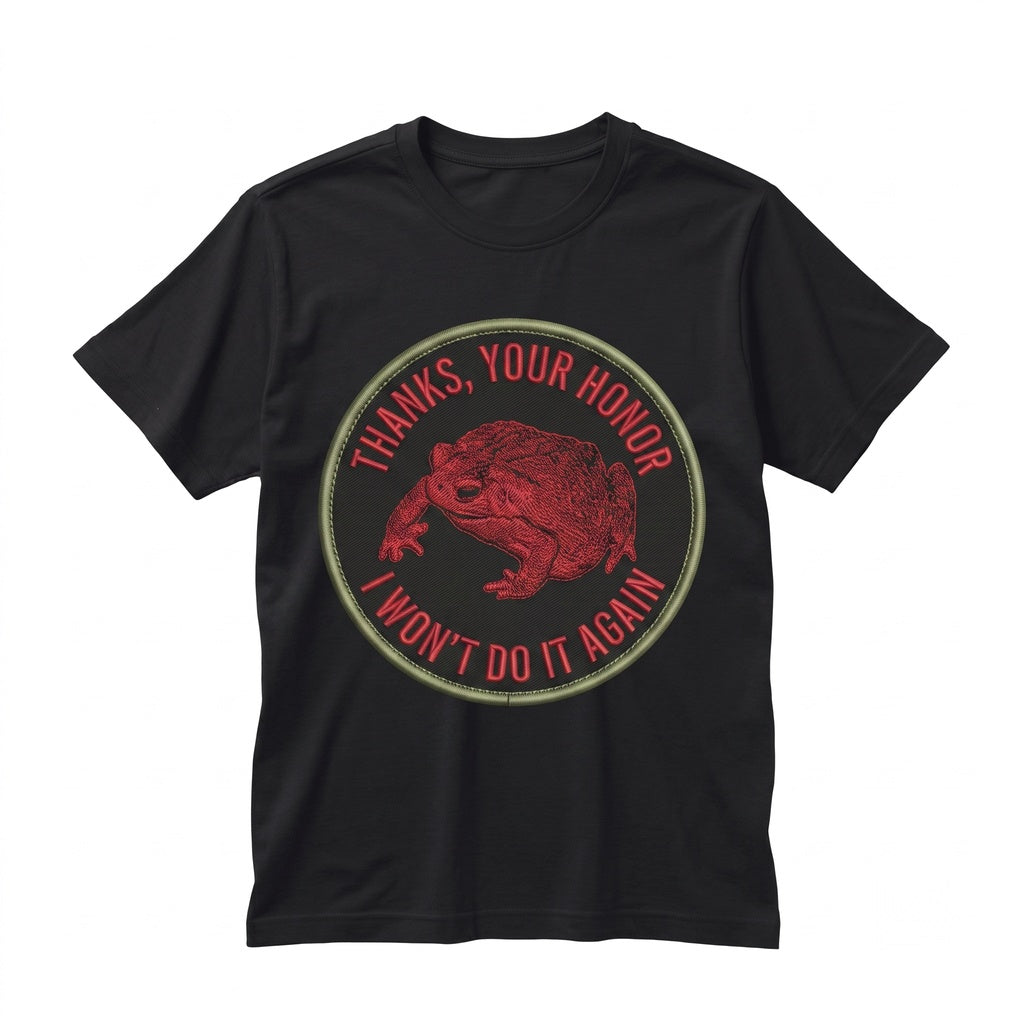 Thanks Your Honor Frog Funny Graphic Red Cotton Unisex TShirt