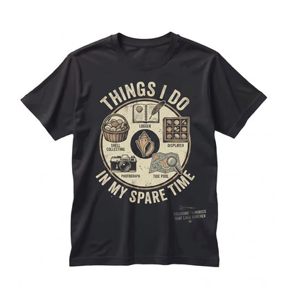 Seashell Collector Beachcombing Graphic Vintage Coastal Ocean Vacation Things I Do In My Spare Time Gift Unisex TShirt
