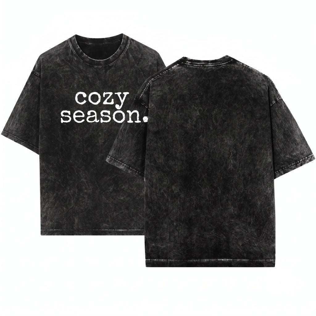 Cozy Fall Season Lightweight Minimalist Holiday Pullover Unisex Wash T-Shirt