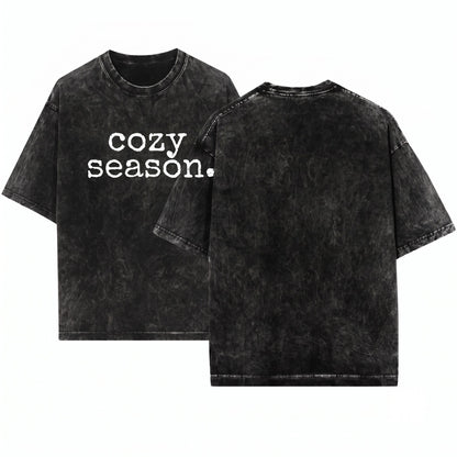 Cozy Fall Season Lightweight Minimalist Holiday Pullover Unisex Wash T-Shirt