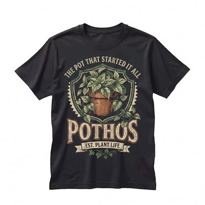 Funny Pothos Indoor Plant Lover Gift, Cute Botanical Graphic for Mom Friend Unisex TShirt