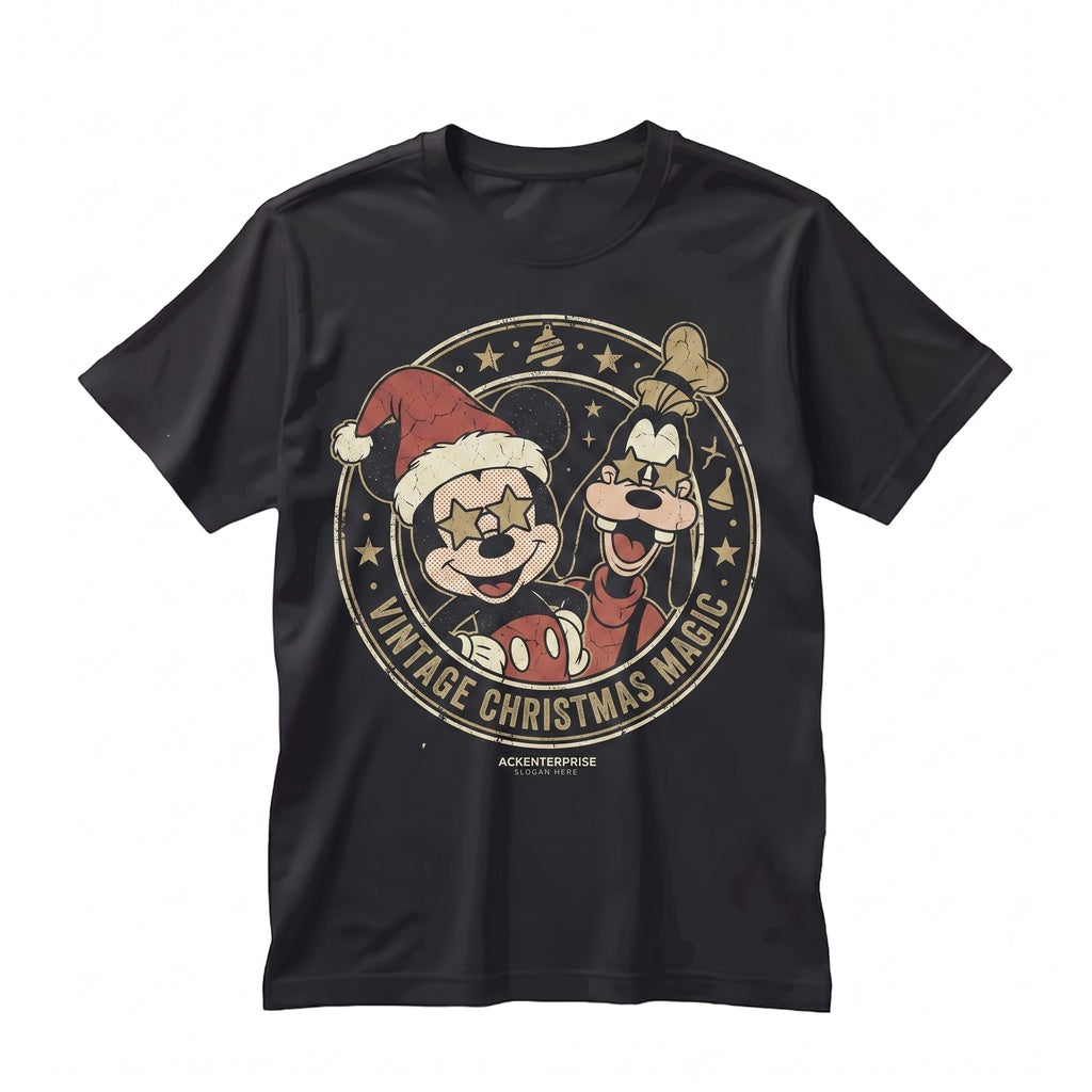 Cartoon Mouse Holiday Winter Wonderland Family Vacation Santa Theme Park Unisex TShirt