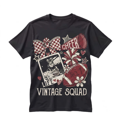 Personalized Photo Cheer Mom Game Day High School Squad Gift Unisex TShirt