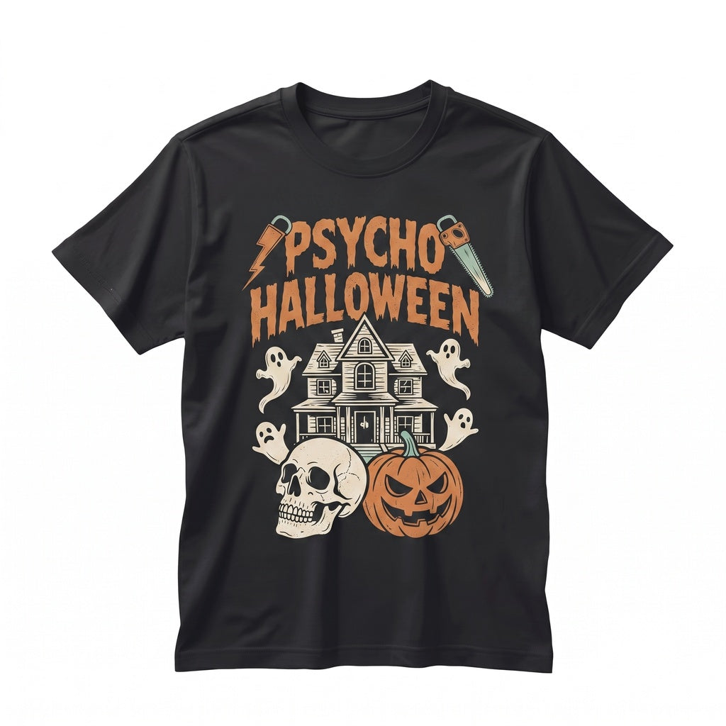 Spooky Season Halloween Horror Psycho Boils Ghouls Ghost Graphic Unisex TShirt
