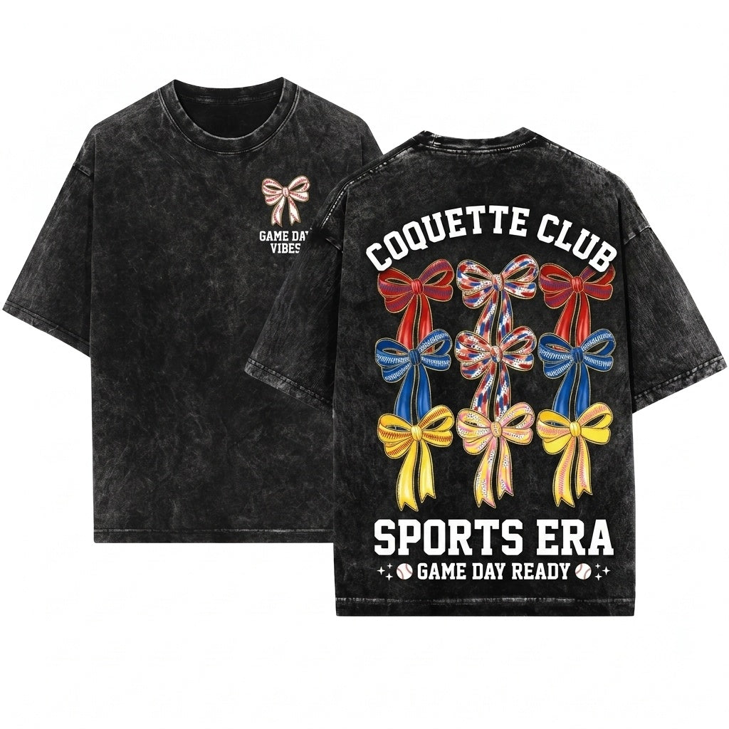 Coquette Brushstroke Sport Bow Game Day Girly Team Spirit Football Baseball Softball Volleyball Soccer Sublimation Graphic Unisex