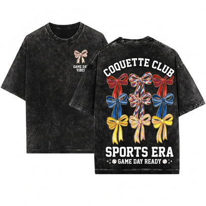Coquette Brushstroke Sport Bow Game Day Girly Team Spirit Football Baseball Softball Volleyball Soccer Sublimation Graphic Unisex