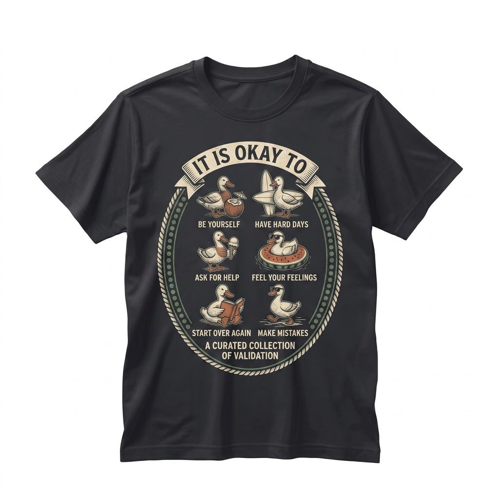 It Is Okay To Be Yourself Motivational Mental Health Silly Goose Self Love Therapist Gift Unisex TShirt