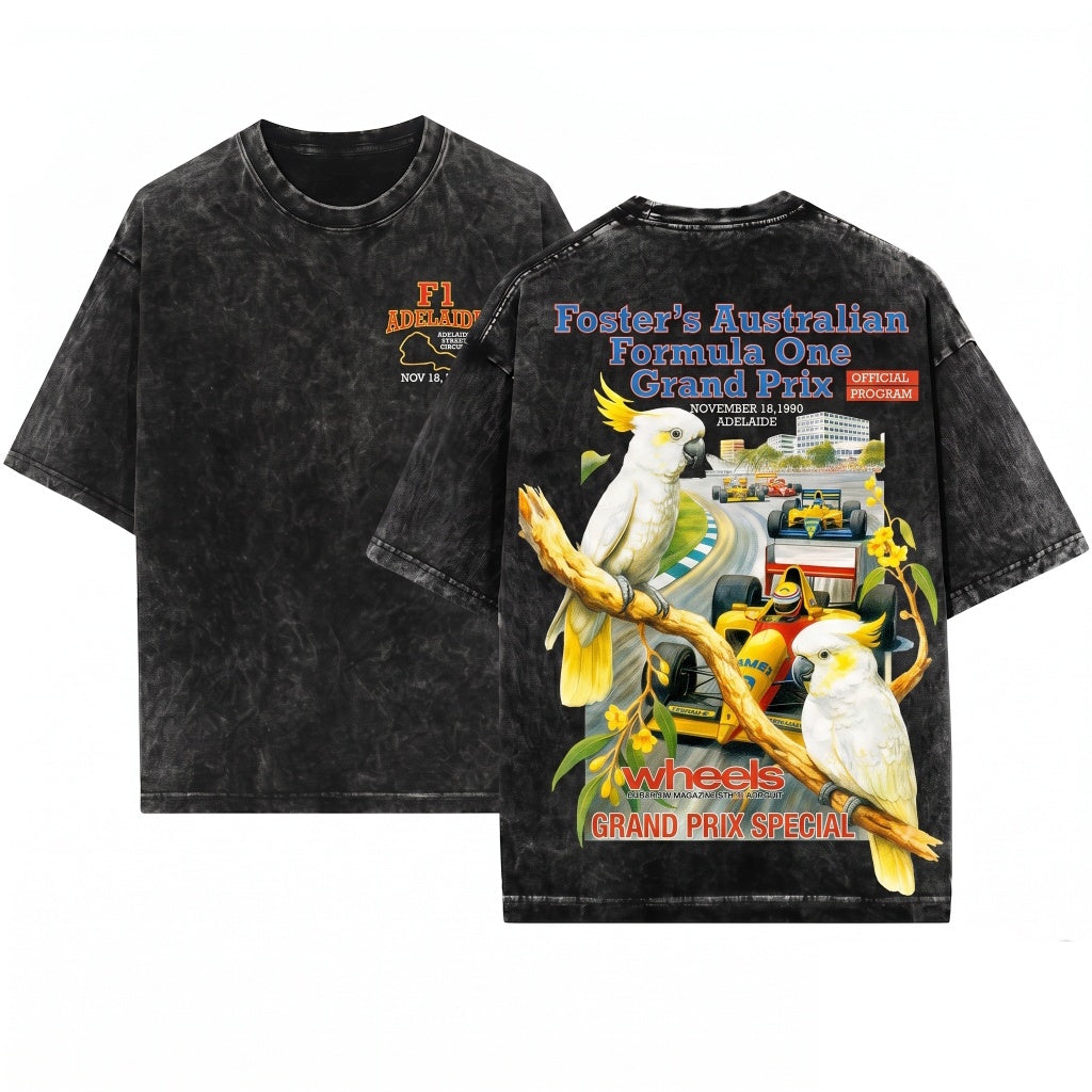 Vintage 90s Australian Grand Prix Racing Motorsport Car Unisex Wash T-Shirt