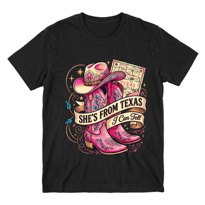 Shes From Texas Retro Girl Southern State Pride Gift Unisex TShirt