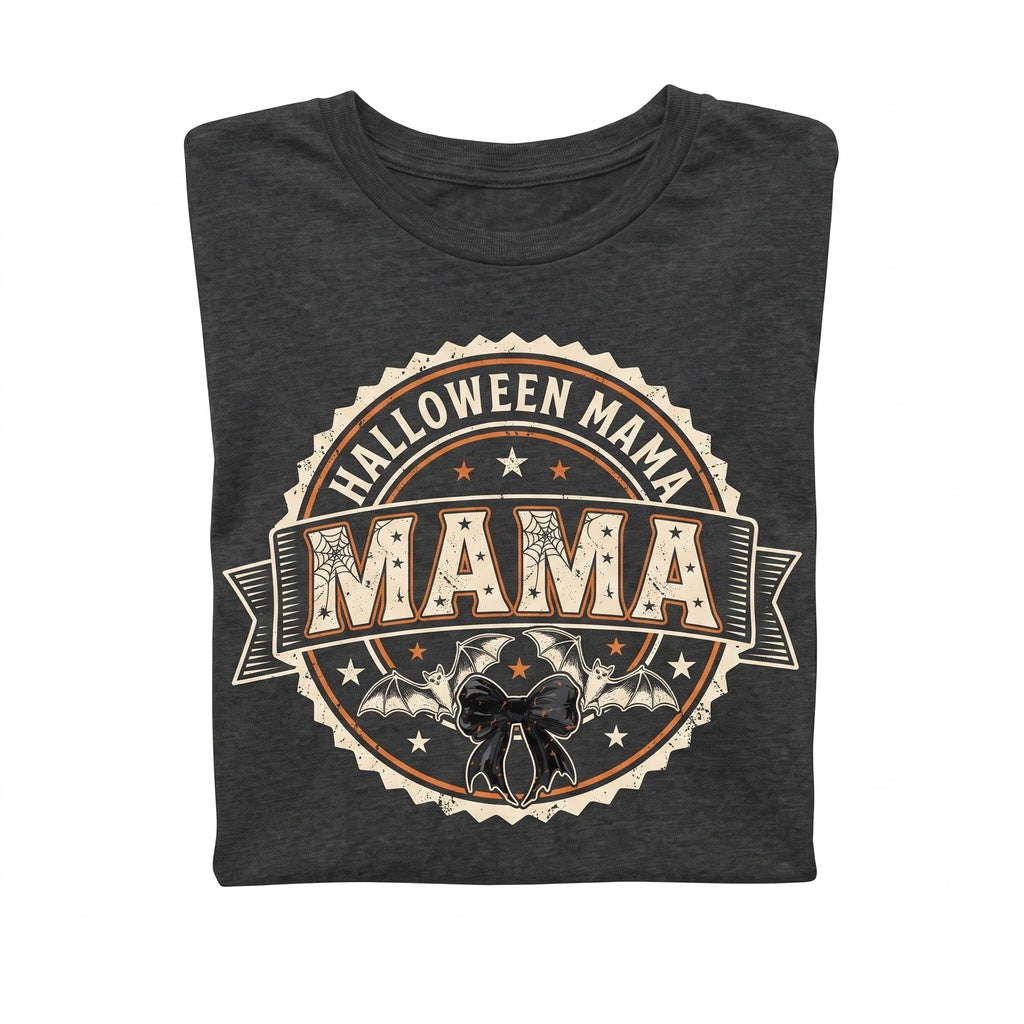 Checkered Retro Halloween Spooky Season Coquette Mama Graphic Unisex TShirt