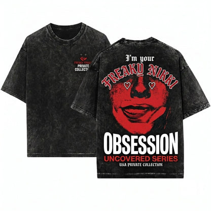 Freaky Nikki Horror Movie Graphic Obsession Creepy Film Merch Vintage Unisex Wash T-Shirt