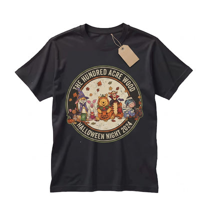 Vintage Hundred Acre Wood Halloween Fall Spooky Season Theme Park Vacation Unisex TShirt