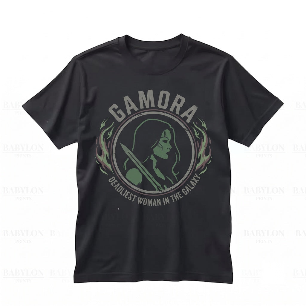 Vintage Gamora Graphic Superhero Sci-Fi Cosmic Warrior Retro Apparel Unisex TShirt