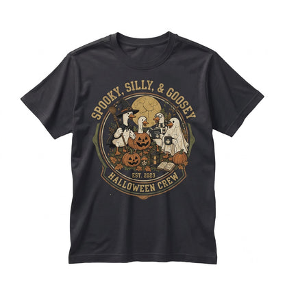 Halloween Ghost Silly Goose Spooky Fall Pumpkins Unisex TShirt
