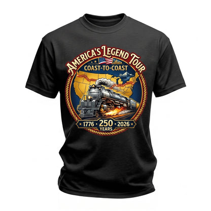 Vintage USA Train Tour Coast To Railroad Graphic Patriotic Lover 1776 2026 Unisex TShirt