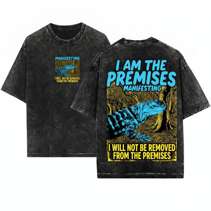 Manifesting I Will Not Be Removed From The Premises Funny Vintage Japanese Lizard Graphic Unisex Wash T-Shirt