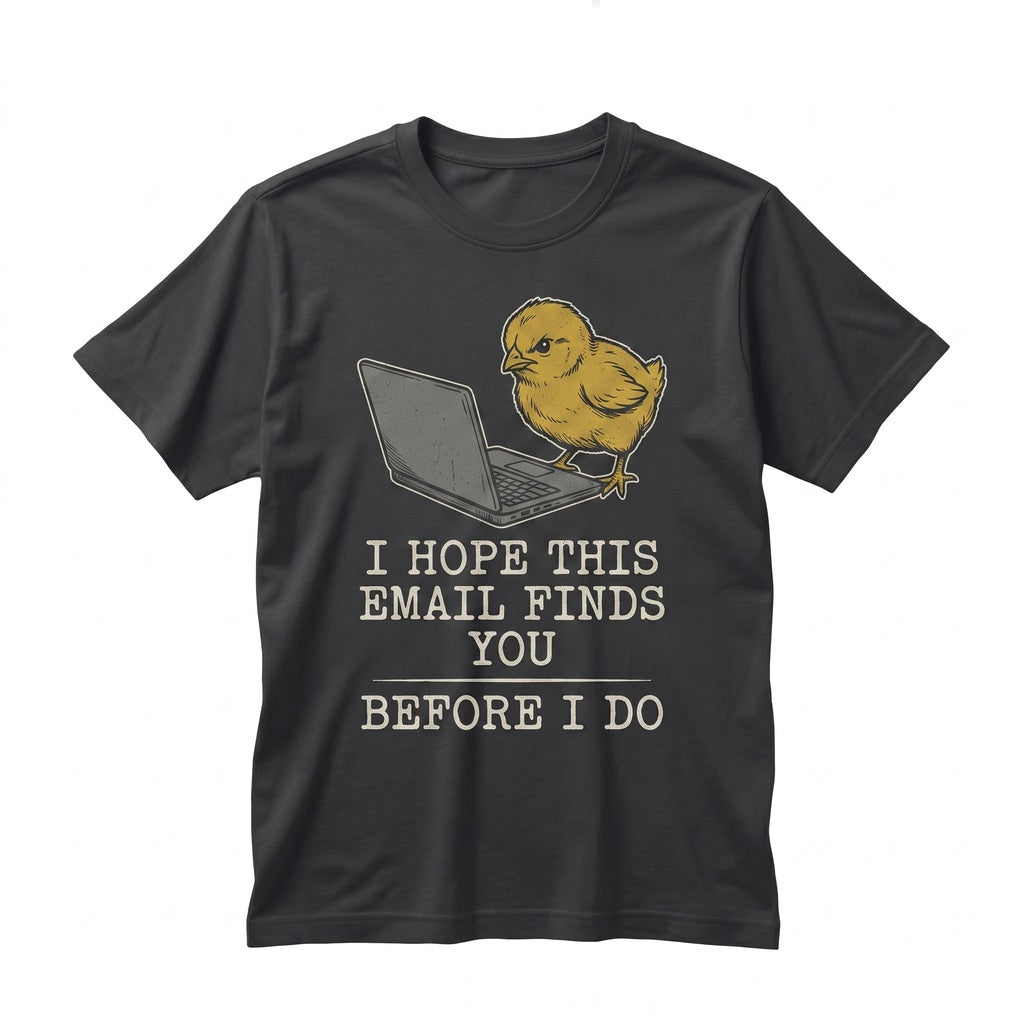 I Hope This Email Finds You Funny Embroidered Chick Meme Sarcastic Work Humor Graphic Top Unisex TShirt