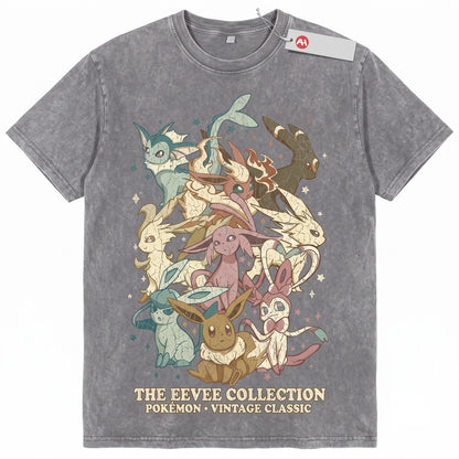 Eevee Evolutions Anime Gamer Gift Cute Vintage Wash Sleeveless Unisex TShirt