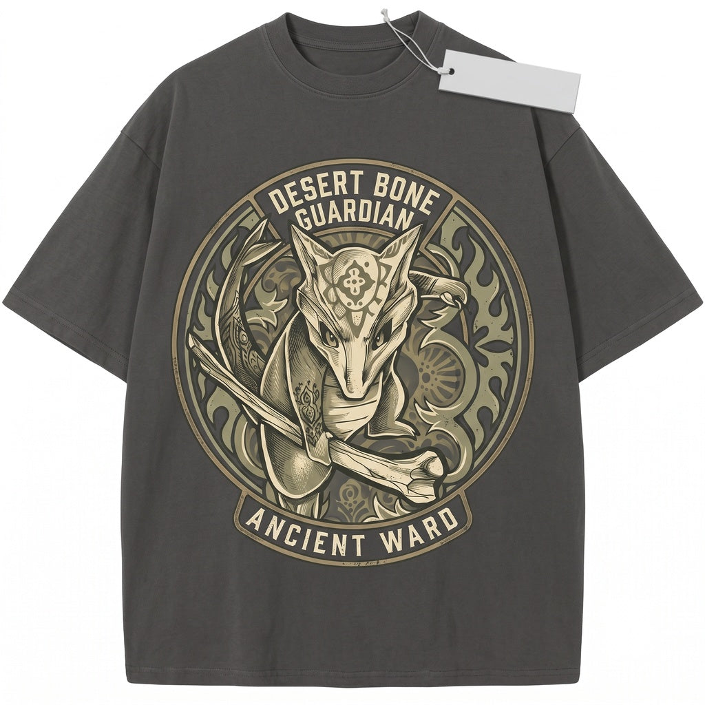 Bone Skull Creature Vintage Wash Anime Graphic Oversized Retro Streetwear Gamer Gift Unisex TShirt