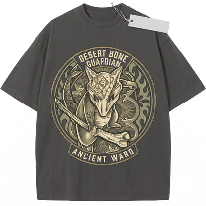 Bone Skull Creature Vintage Wash Anime Graphic Oversized Retro Streetwear Gamer Gift Unisex TShirt