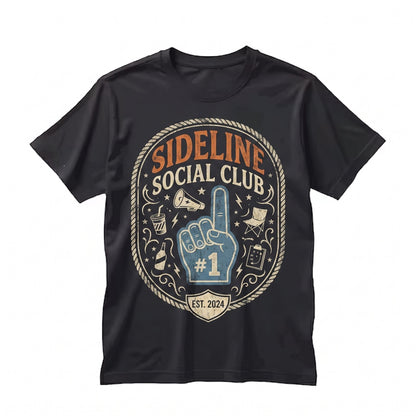 Sideline Social Club Baseball Sports Mama Soccer Softball Football Season Gameday Mom Unisex TShirt