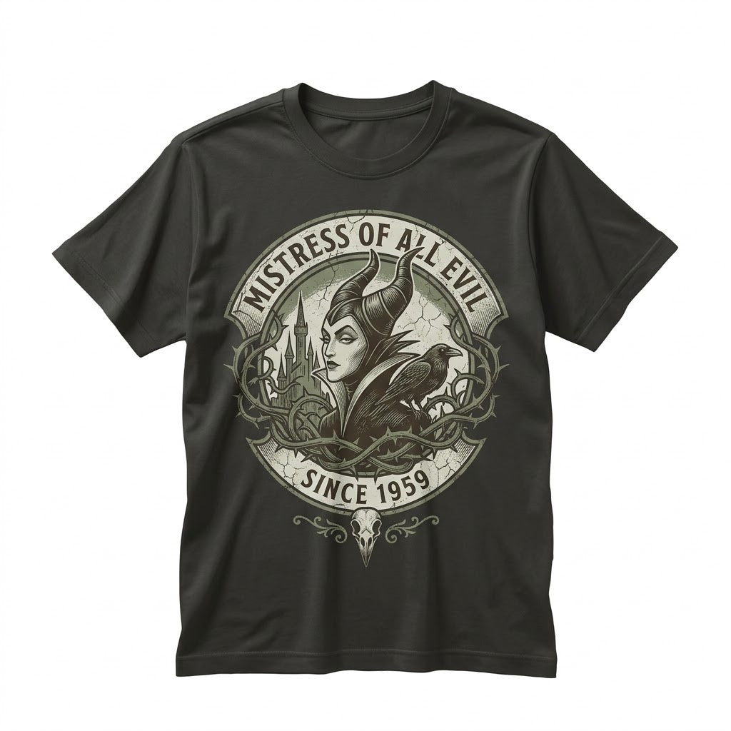 Vintage Maleficent Retro Villain Sleeping Beauty Fairy Graphic Apparel, Unisex TShirt