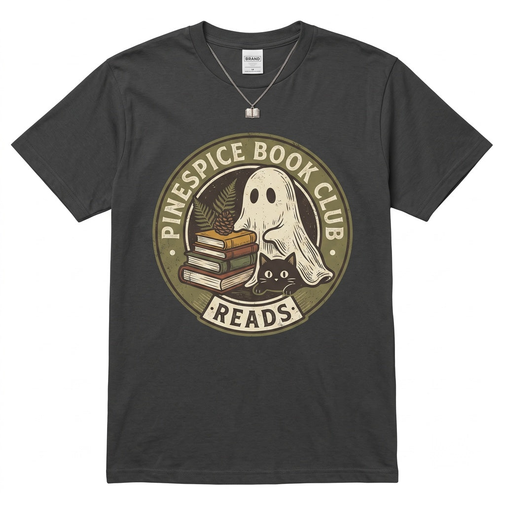 Cute Ghost Cat Embroidered Halloween Spooky Fall Boo Basket Gift Cozy Kitty Unisex TShirt