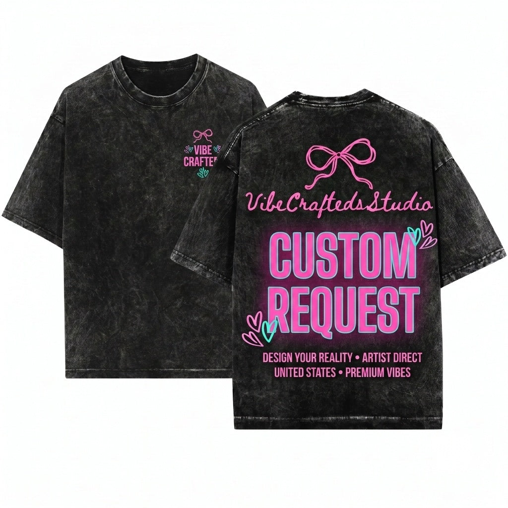 Custom Personalized Handpainted Graphic Business Request Art Print Unisex Wash T-Shirt