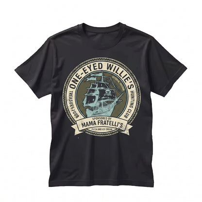 One Eyed Willy Pirate Treasure Map 80s Retro Cult Classic Vintage Graphic Unisex TShirt