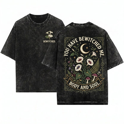 You Have Bewitched Me Mr Darcy Pride and Prejudice Floral Embroidered Bookish 1800s Vintage Gifts Unisex Wash T-Shirt