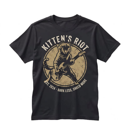 Vintage Rock Guitar Player Cat Retro Music Lover Graphic Gift Unisex TShirt