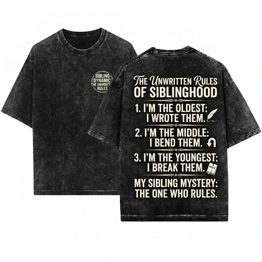 Sibling Matching Outfit Oldest Middle Youngest Sister Gift Best Friend Girls Trip Group Family Apparel Unisex Wash T-Shirt