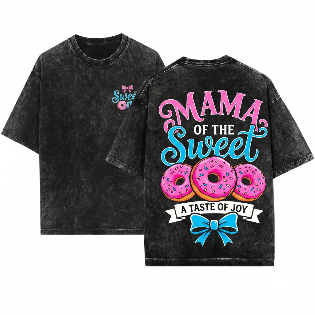 Mama Sweet One First Birthday Donut Mom Celebration Gift Matching Family Party Outfit Unisex Wash T-Shirt