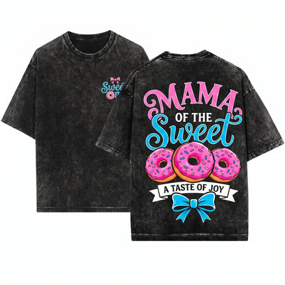 Mama Sweet One First Birthday Donut Mom Celebration Gift Matching Family Party Outfit Unisex Wash T-Shirt