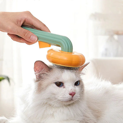 Pet Supplies New Pet Comb Cat Stainless Steel Fine Needle Comb One-click Hair Removal Comb Brush to Remove Floating Hair Massage Comb
