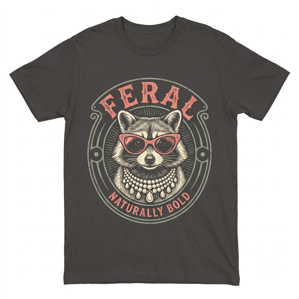 Feral Raccoon Fashion Funny Chic Sassy Graphic Apparel Unisex TShirt