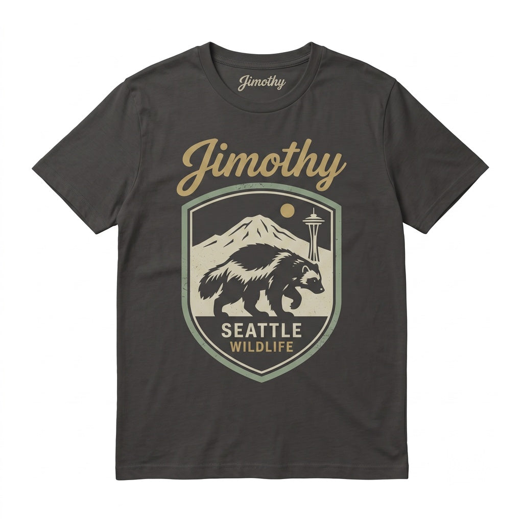 Jimothy Raccoon Vintage Seattle Wildlife Funny Viral Round King Pacific Northwest Unisex TShirt